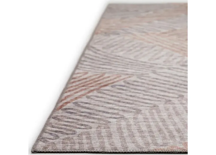 Dalyn Contemporary Abstract Feather 5'X8' Area Rug in Coral & Gray-90