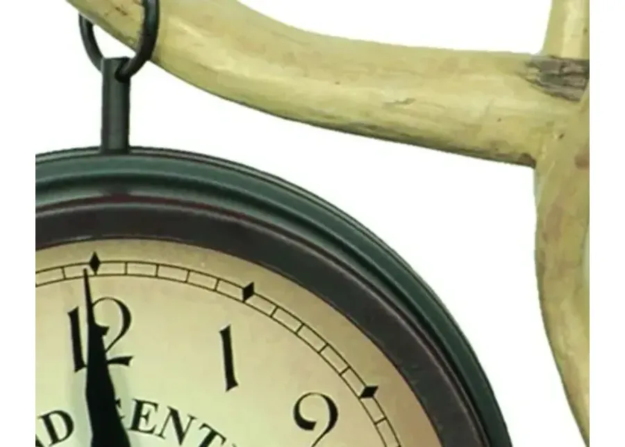 Crestview Deer Park Dark Gray/Off-White Clock-12.5