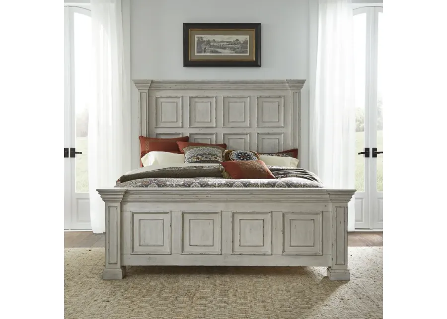Liberty Furniture California King Distressed Whitestone Panel Bed Big Valley-84.5