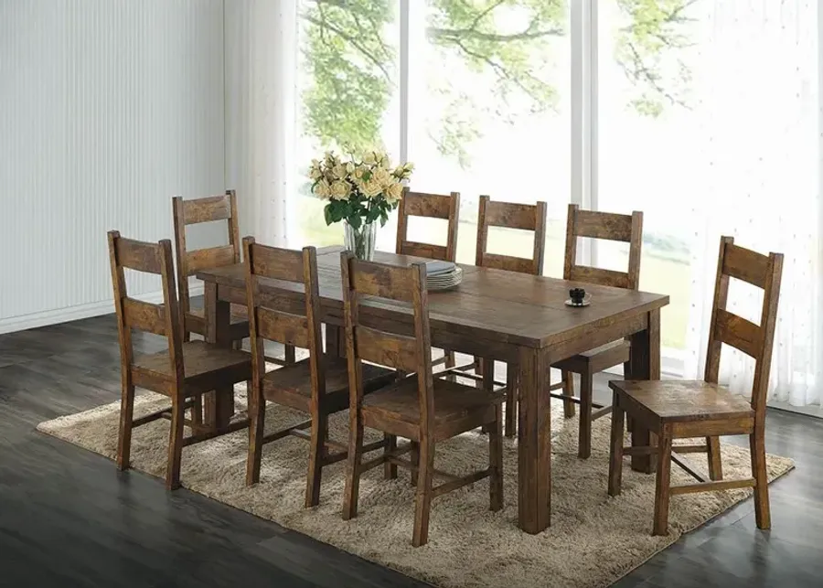 Coaster Coleman Rectangular 79 Inch Dining Table Rustic Golden Brown-78.75