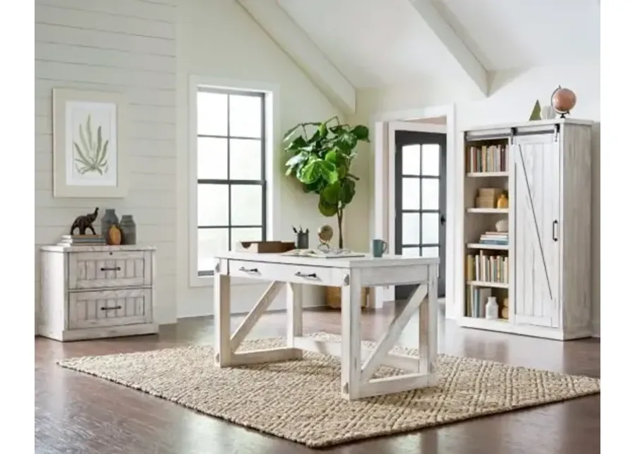 Martin Furniture Avondale White Weathered Oak Writing Table-58