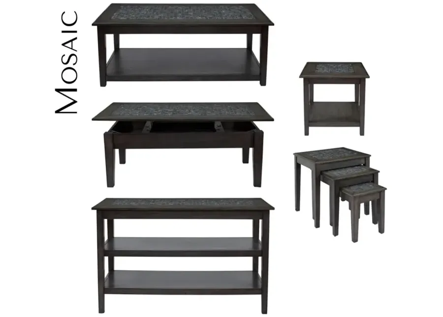 Jofran Grey Mosaic End Table Grey-24