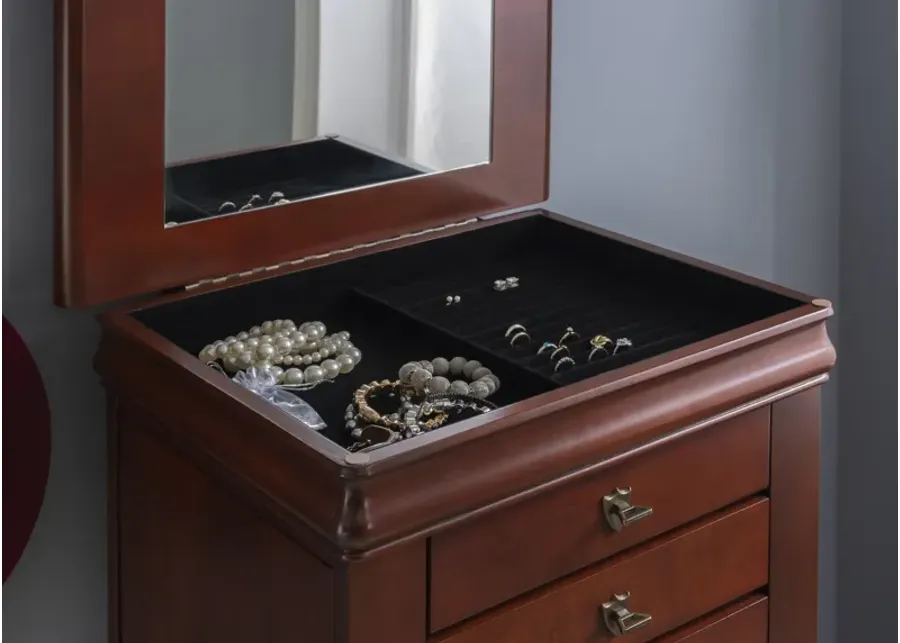 Powell Louis Philippe Marquis Cherry Jewelry Armoire-20