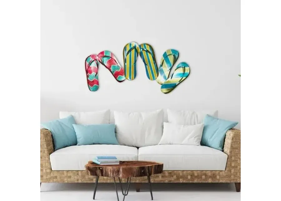 Copper Art Large Flip Flops Metal Wall Sculpture-44