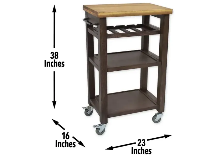 Steve Silver Belden Butcher Block Top Kitchen Cart In Grey-16