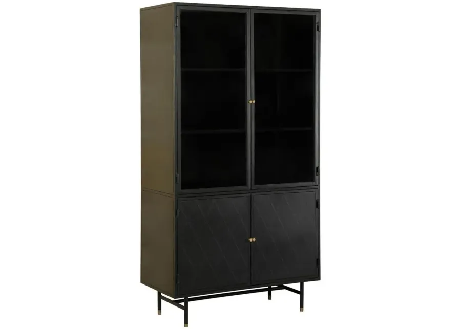 Coaster Santiago 4-Door Metal Tall Storage Cabinet Matte Black-36