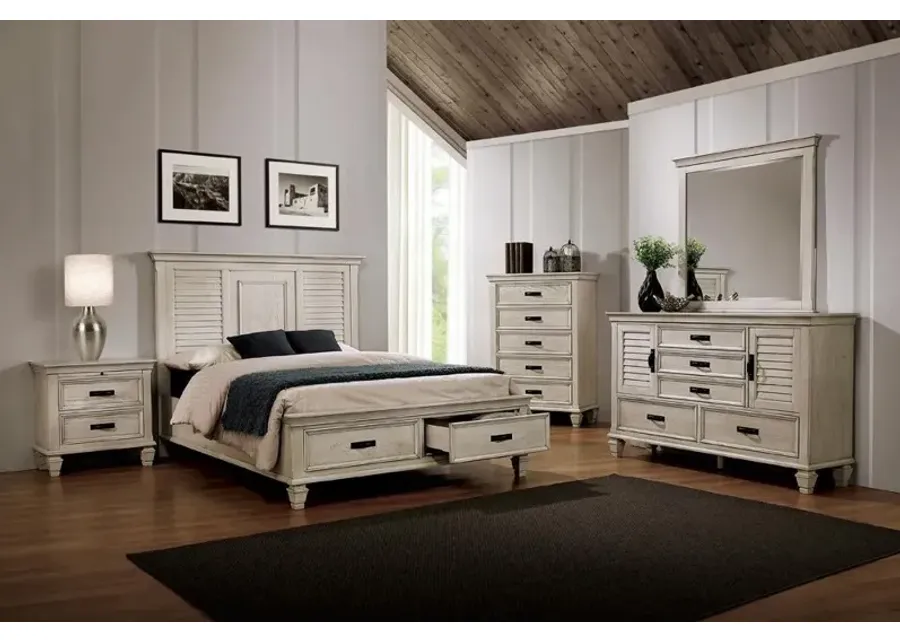 Coaster Franco 2-Drawer Nightstand Distressed White-28
