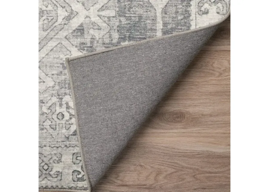 Dalyn Vintage Tribal Geometric Brisbane Silver 5'X8' Area Rug in Grayscale-90