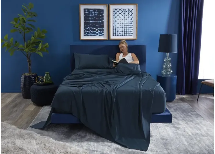 Bedgear Queen Navy Blue Basic Sheet Set-80