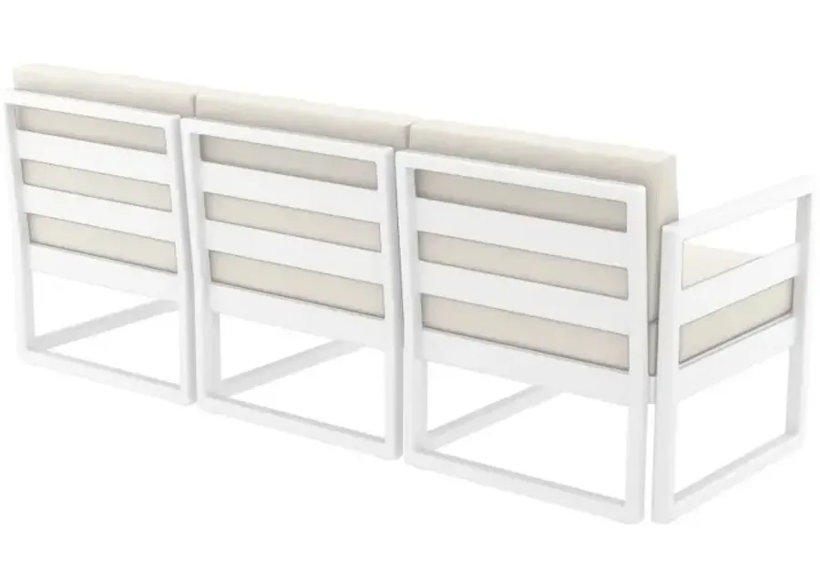 Compamia Mykonos Patio Sofa White with Sunbrella Natural Cushion