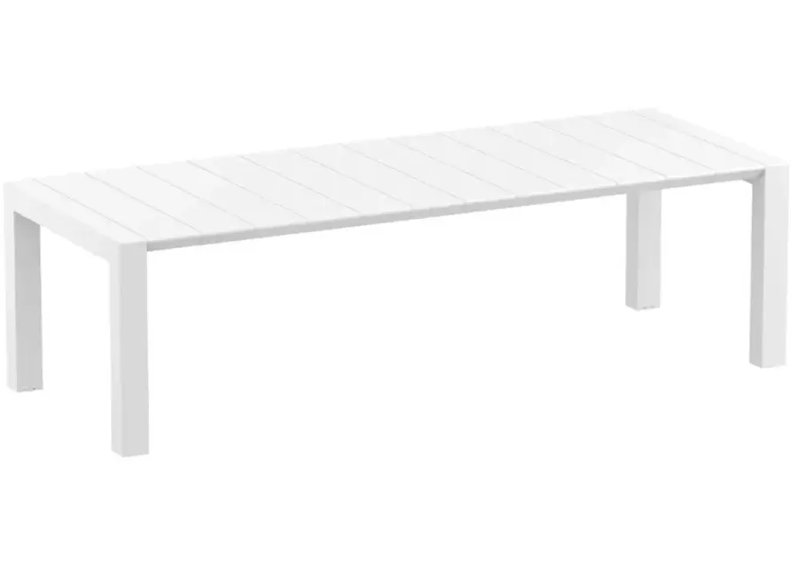 Compamia California Extendable Outdoor Dining Set 9-Piece White with Sunbrella Natural Cushion