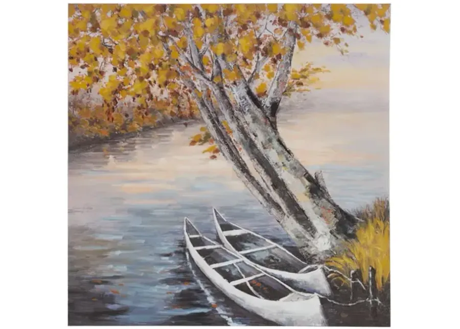 Two Canoes Canvas Art