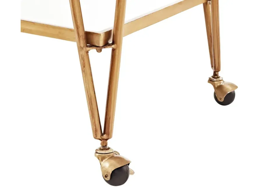 Linon Gold Mid-Century Bar Cart-30