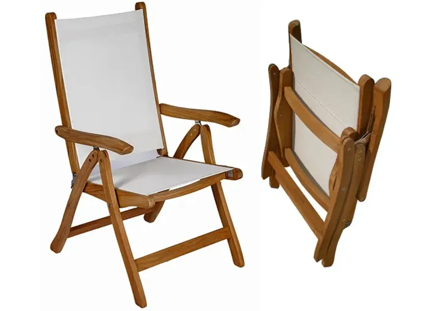 Royal Teak Florida Outdoor Moss Green Sling Chair-23.5