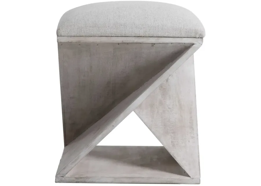 Uttermost Benue Neutral Linen Accent Stool-17
