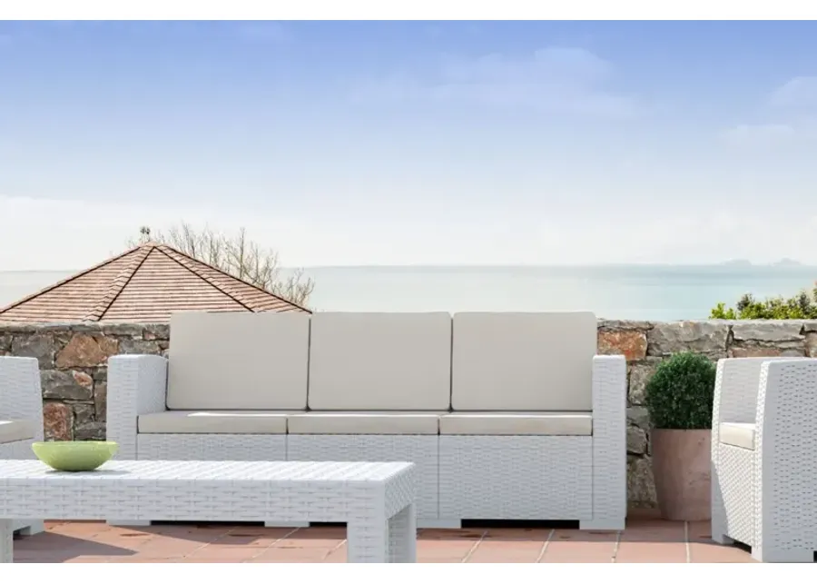Compamia Monaco Resin 4-Piece White Outdoor Lounge Set