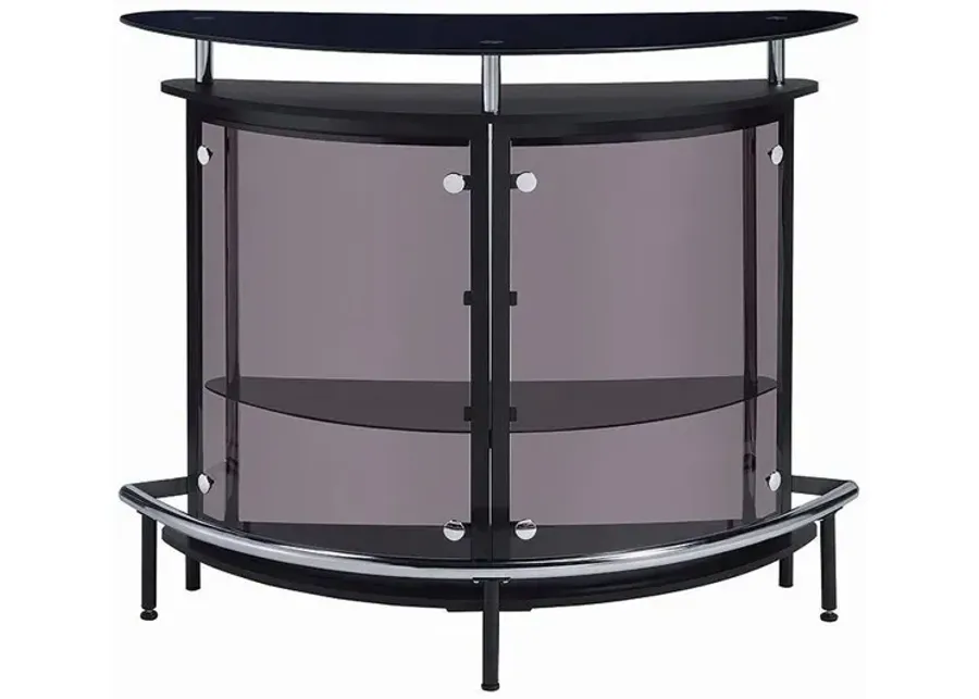 Coaster Amarillo Freestanding Glass Top Home Bar Wine Cabinet Black-50.75