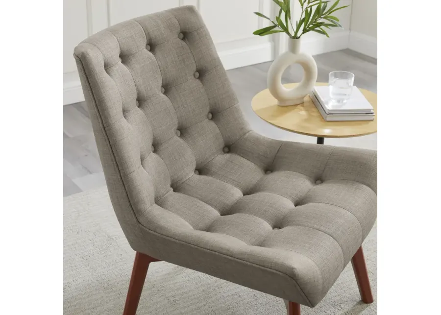 Linon Serena Accent Armless Chair Tufted Grey-28