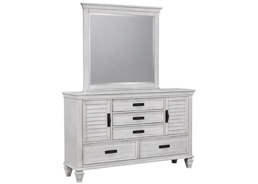 Coaster Franco Dresser Mirror Distressed White-44.25