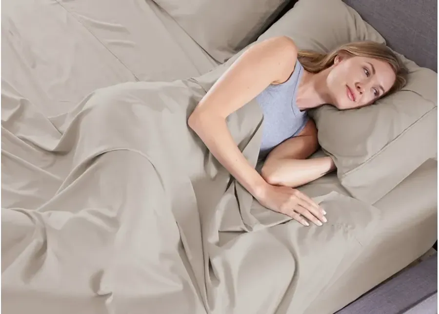 Bedgear Twin XL Medium Beige Basic Sheet Set-80