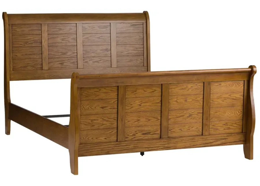 Liberty Furniture Grandpas Cabin Aged Oak Queen Sleigh Bed-63.88