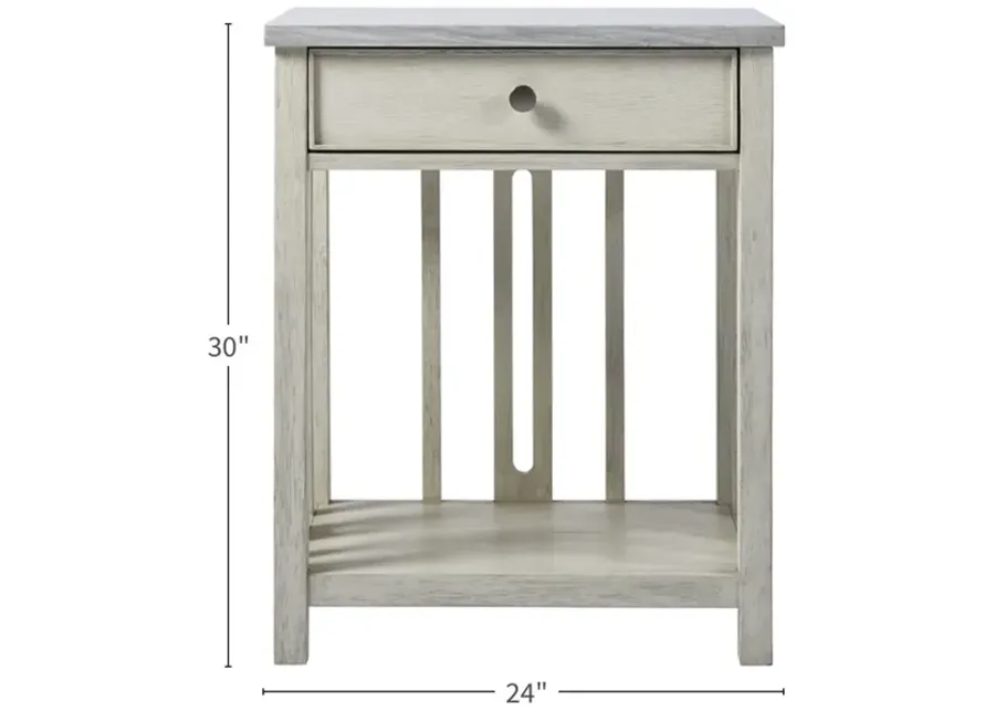 Universal Escape Coastal Living Home Sandbar Nightstand with Stone Top-24