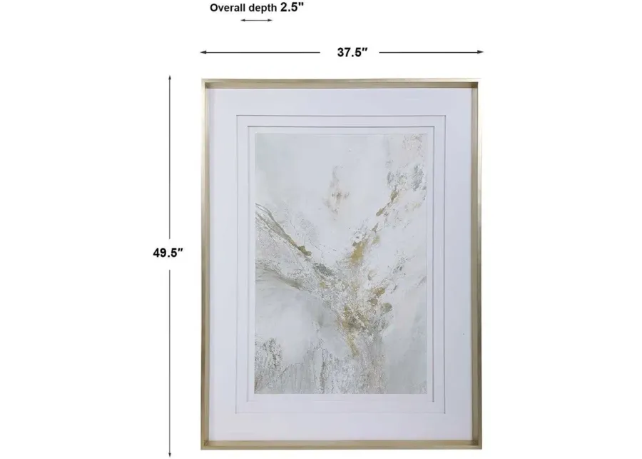 Uttermost Ethos Silver Leaf Framed Abstract Print Wall Art-37.5