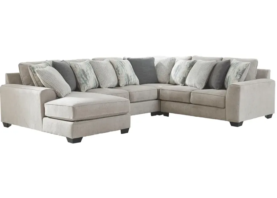 Ashley Ardsley 4-Piece Sofa Sectional with Chaise Left-Arm Facing Pewter-106