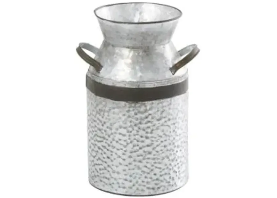 UMA Home Decor Grey Large Metal Milk Can Decorative Jar-10