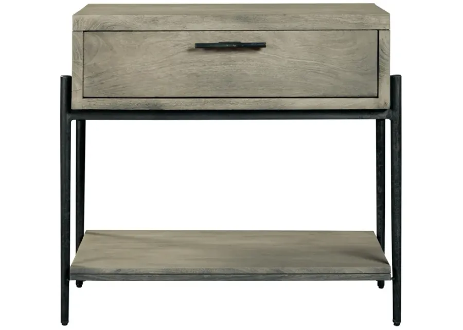 Hekman Single Drawer Night Stand Gray Bedford Park-30.5