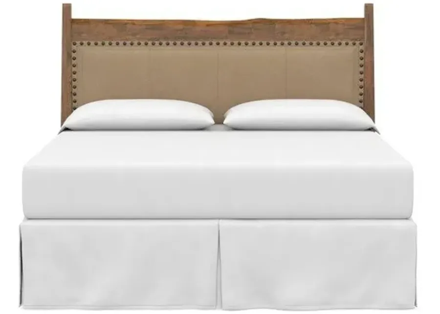 Bassett Maple King/California King Live Edge Upholstered Panel Headboard-80