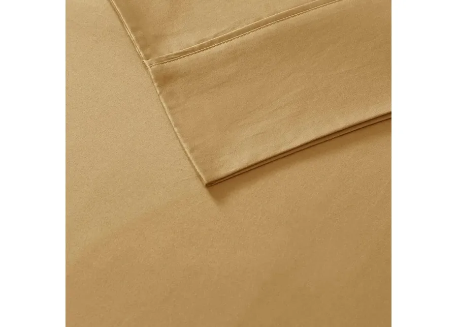 Olliix Madison Park California King Gold 600 Thread Count 100% Pima Cotton Sateen Sheet Set