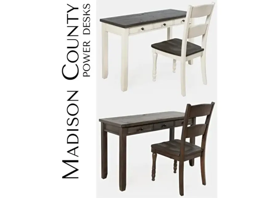 Jofran Madison County Power Writing Desk Vintage White-50