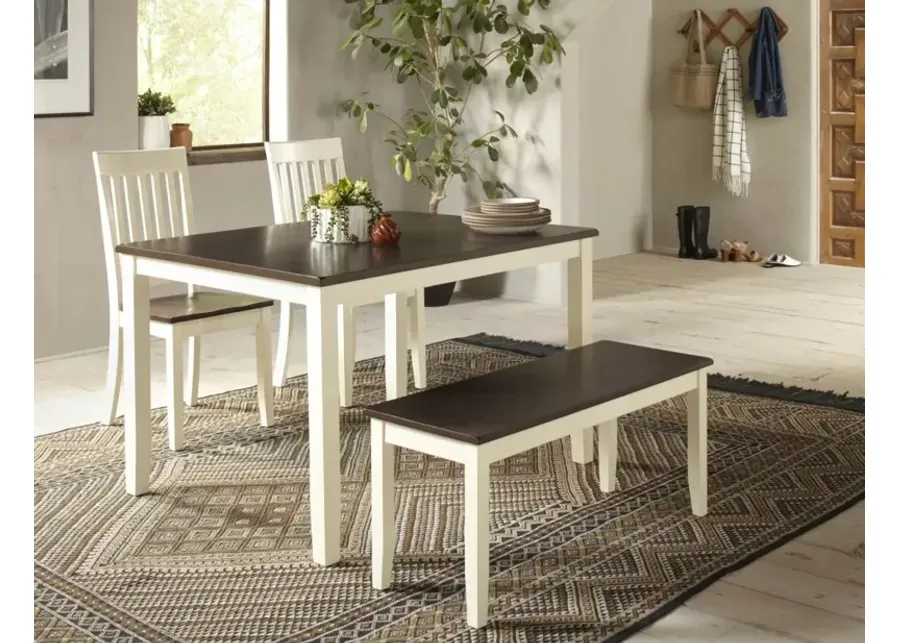 Jofran Decatur Lane Table with 2 Chairs, Bench White Autumn Brown-36