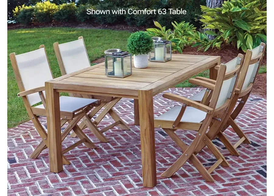 Royal Teak Sailmate Outdoor White Sling Folding Armchair-23