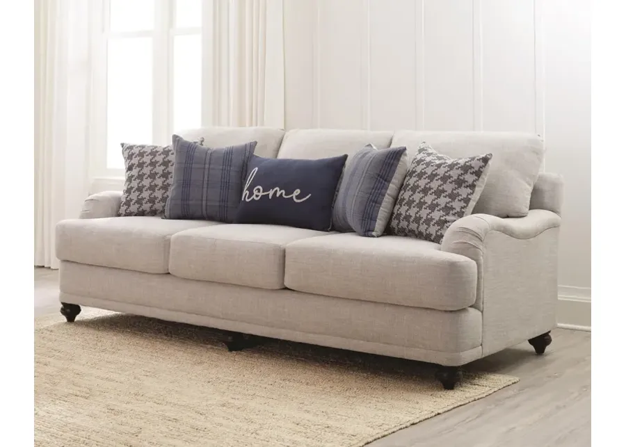 Coaster Glenn Upholstered English Arm Sofa Light Grey & Blue-91