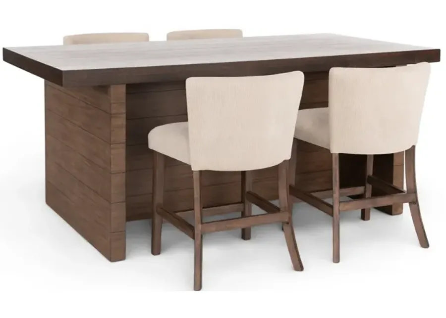 Boise Counter Bar With 4 Corduroy Counter Stools