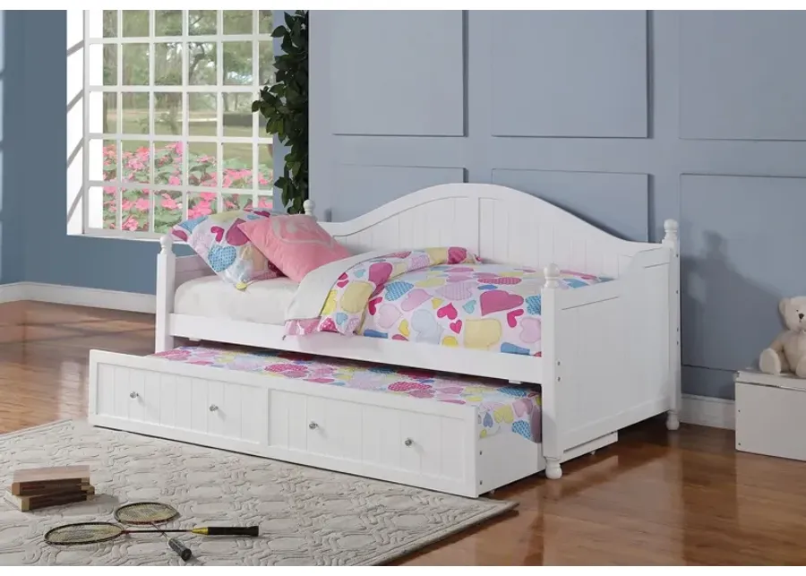 Coaster Julie Ann Wood Twin Daybed with Trundle White-81.5