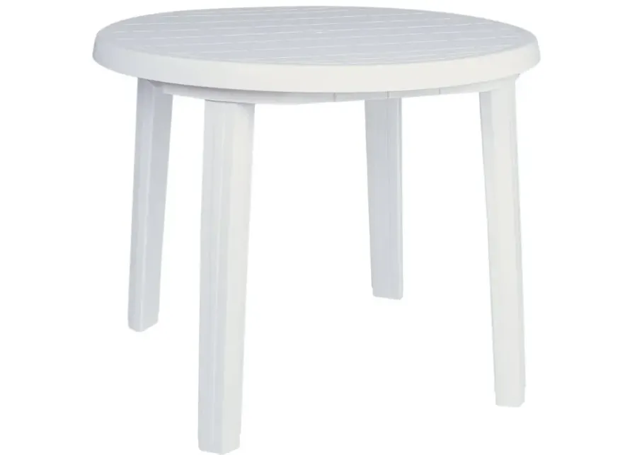 Compamia 35.5 Inch Sunny Resin Outdoor Round Dining Table White