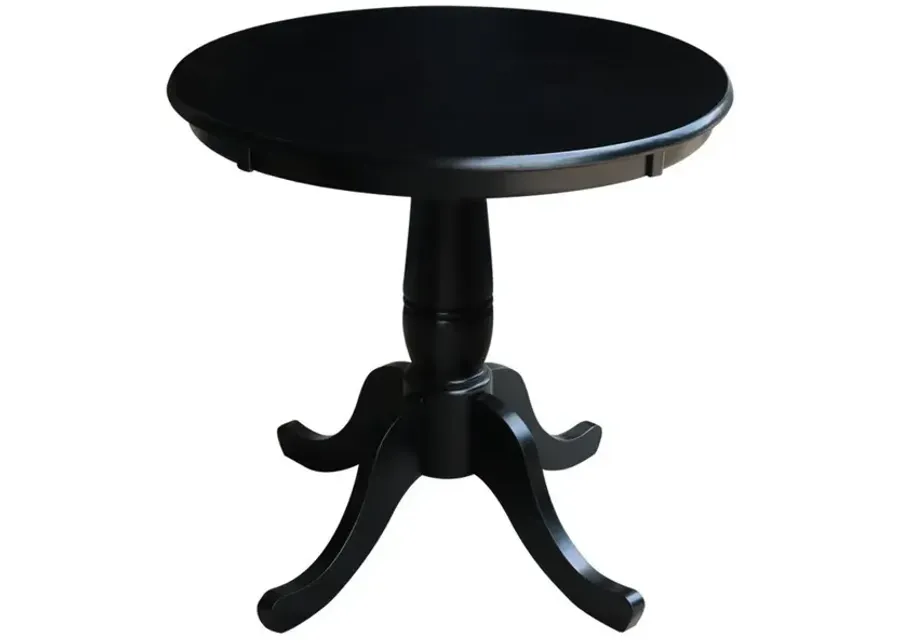 John Thomas Dining Essentials 30 Inch Round Table Top with 30 Inch Traditional Pedestal Base in Black-30