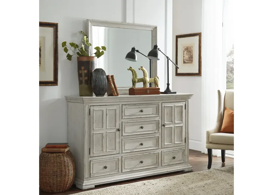 Liberty Furniture Whitestone Distressed Dresser & Mirror Set Big Valley-68