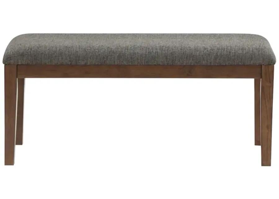 Steve Silver Quinn Bench In Gray & Warm Chestnut-42.25