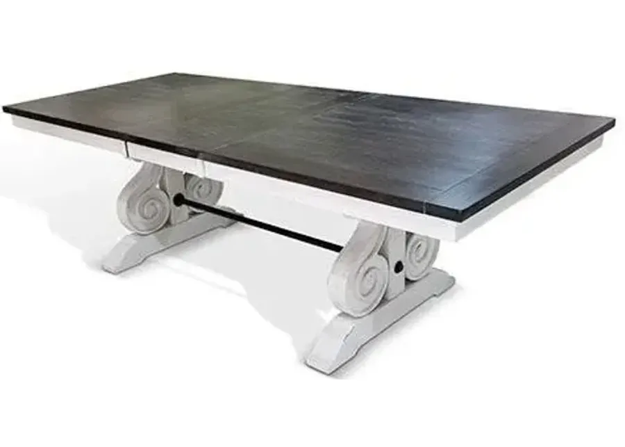 Sunny Designs Carriage House European Cottage Trestle 78-96 Inch Dining Table-96
