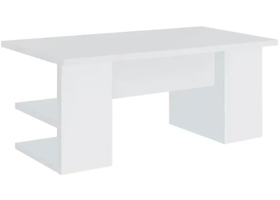 Coaster Alice 71 Inch 4-Shelf Engineered Wood Writing Desk White-70.75