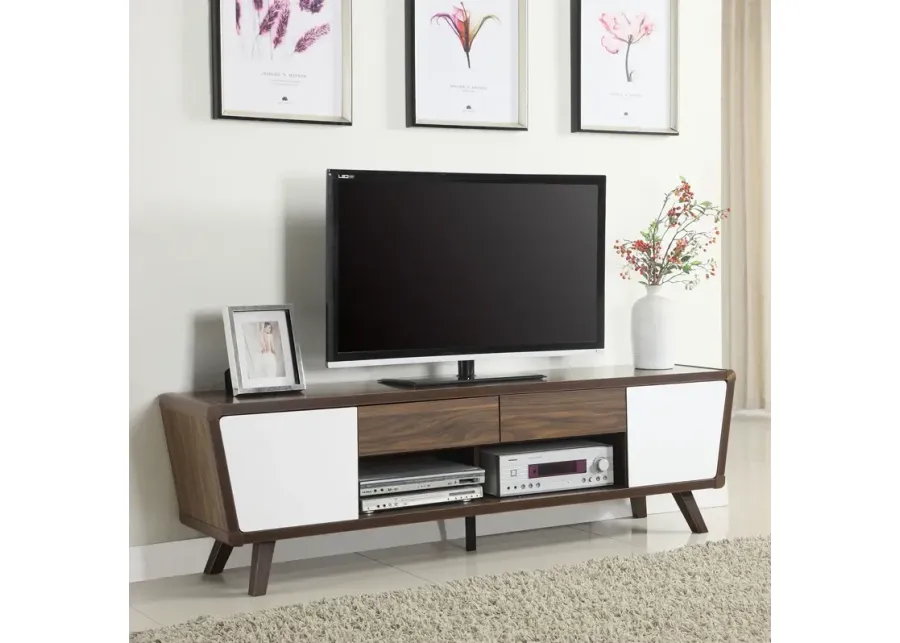 Coaster Alvin 2-Door Engineered Wood 74 Inch TV Stand Dark Walnut-74