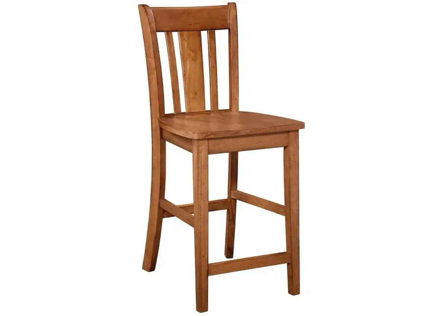 John Thomas Dining Essentials San Remo Wood Stool in Bourbon Oak-17.25