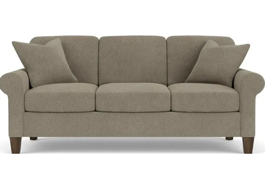Flexsteel South Haven Gray Dove Rolled Arm Sofa-85