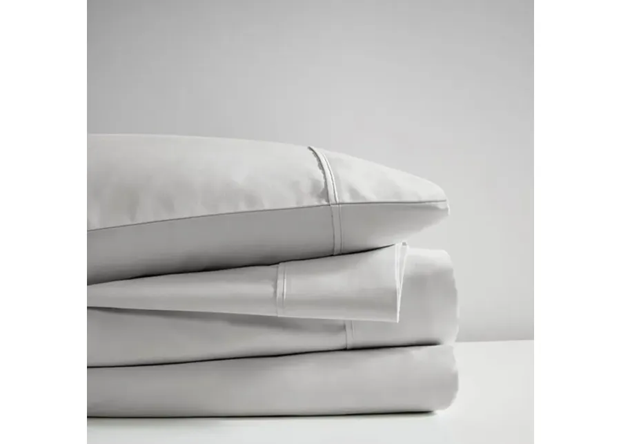 Olliix Madison Park King Light Grey 600 Thread Count 100% Pima Cotton Sateen Sheet Set