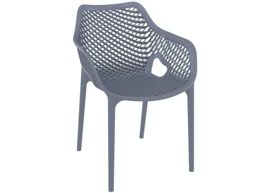Compamia Air XL Patio Dining Set with 2 Arm Chairs Dark Gray