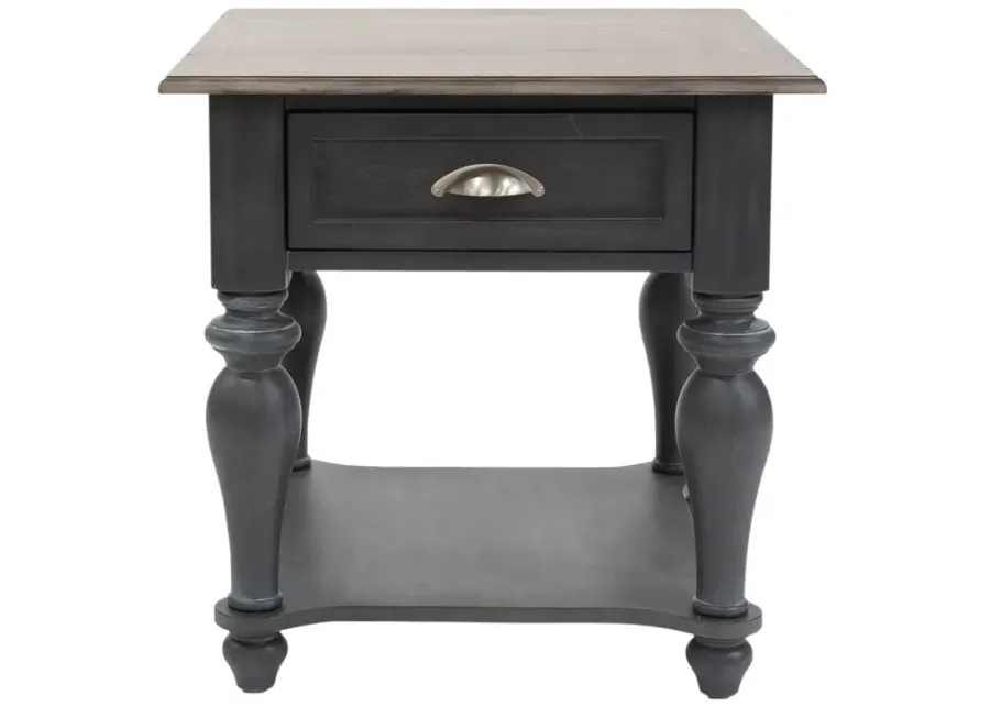 Liberty Furniture Ocean Isle Slate/Weathered Pine End Table-23.75